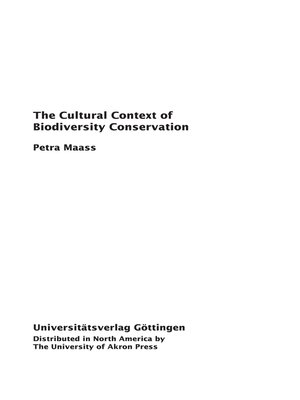 cover image of The Cultural Context of Biodiversity Conservation